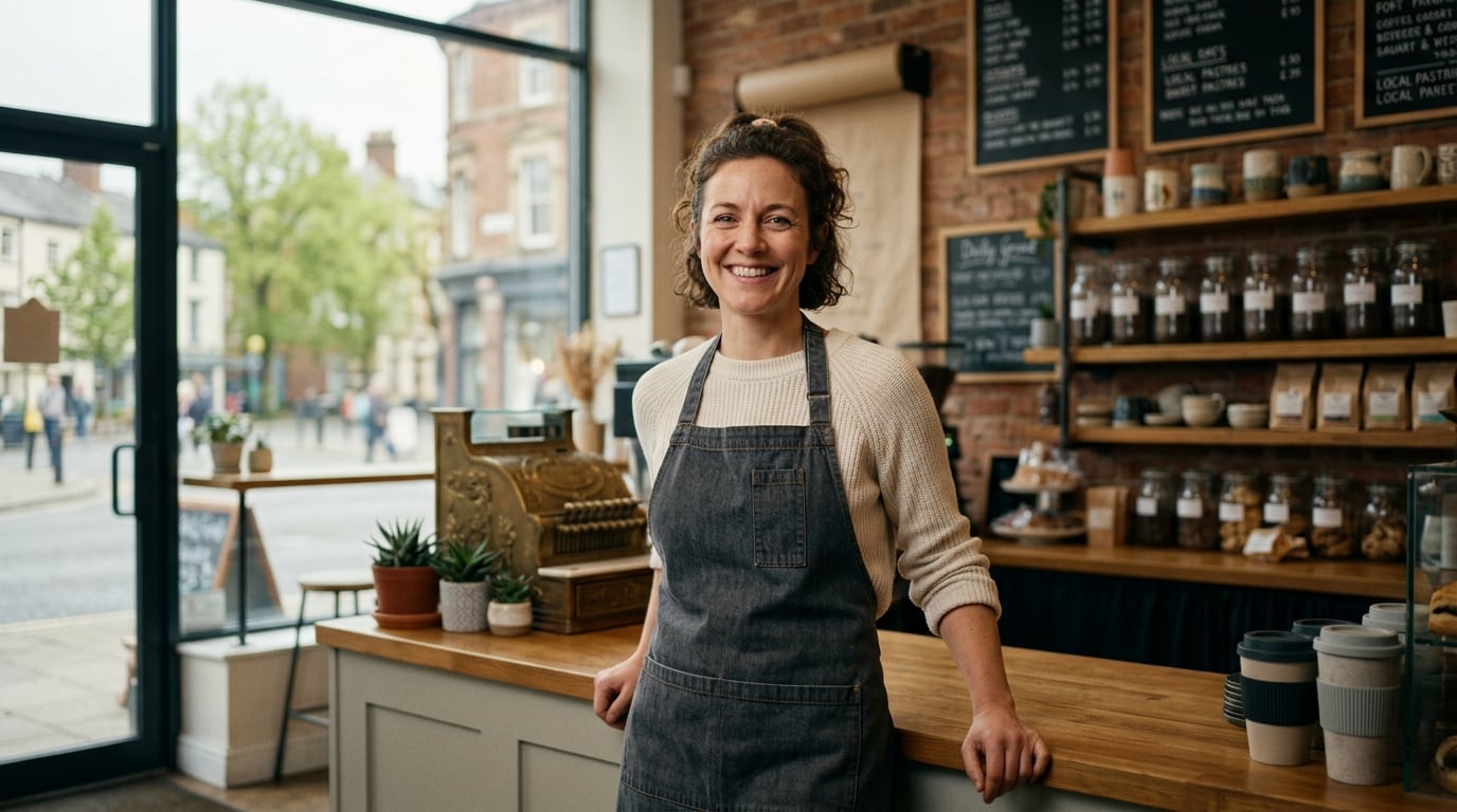 Local business owner introducing her shop in a marketing video