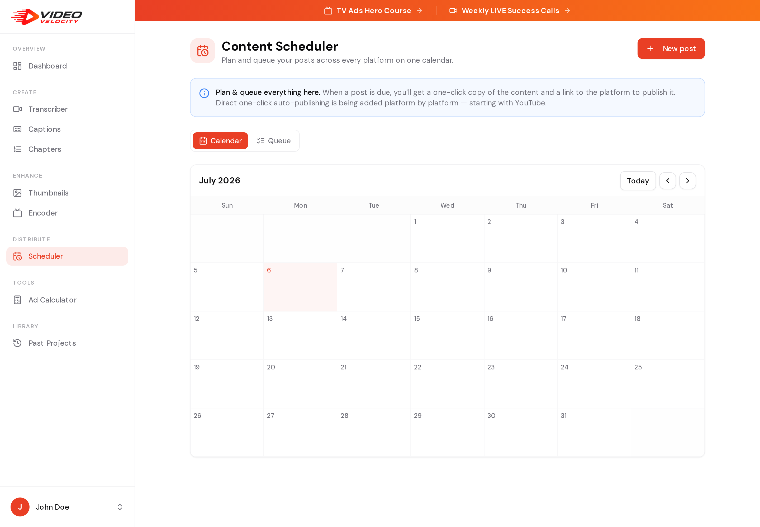 Schedule your content across every platform from one place